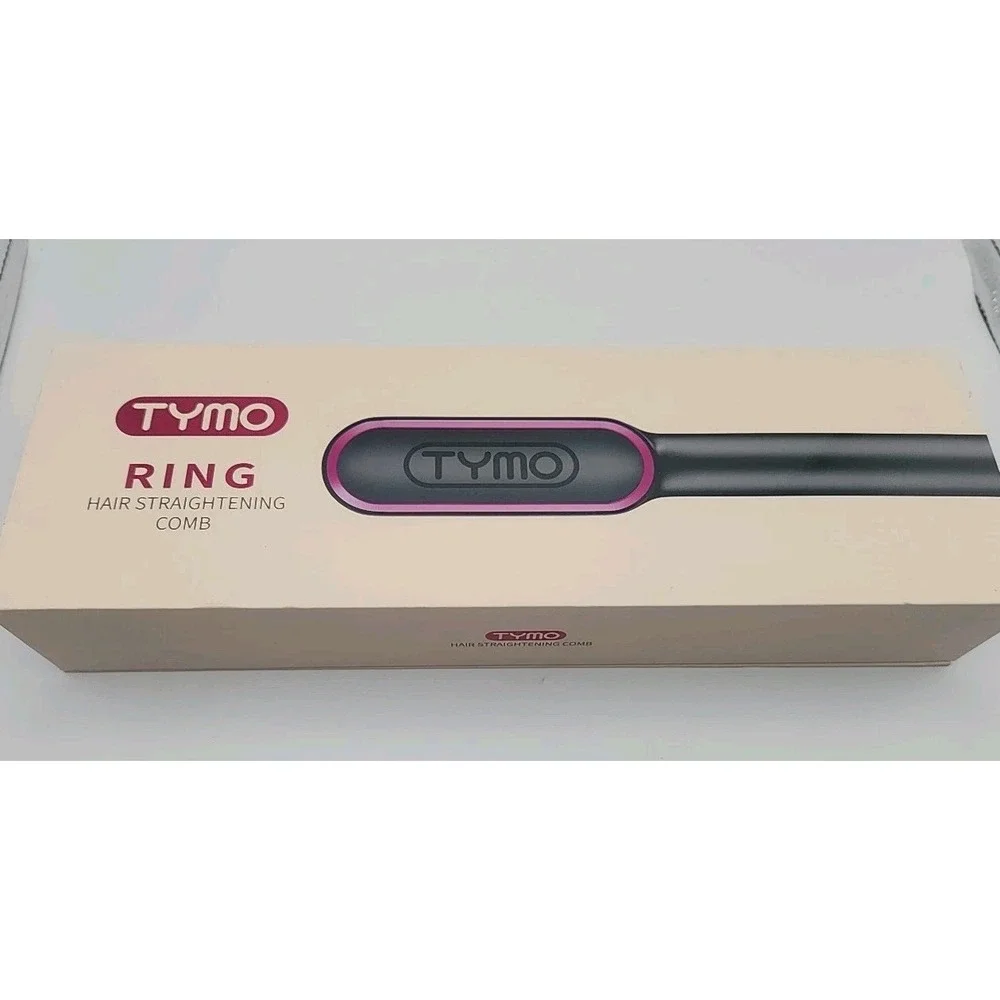 TYMO RING Hair Straightening Comb Black Pink HC100 Ceramic PTC 5 Heat Settings
